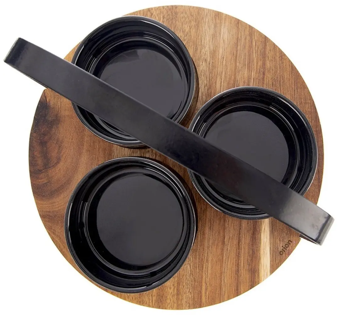 Orion Black Serie Ceramische Amuseschaaltjes 130ml - 4 Stuks