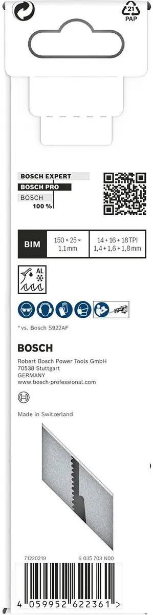 Bosch Professional S937BEF Reciprozaagblad Metaal - 150mm - 5 Stuks - afbeelding 6 van 6