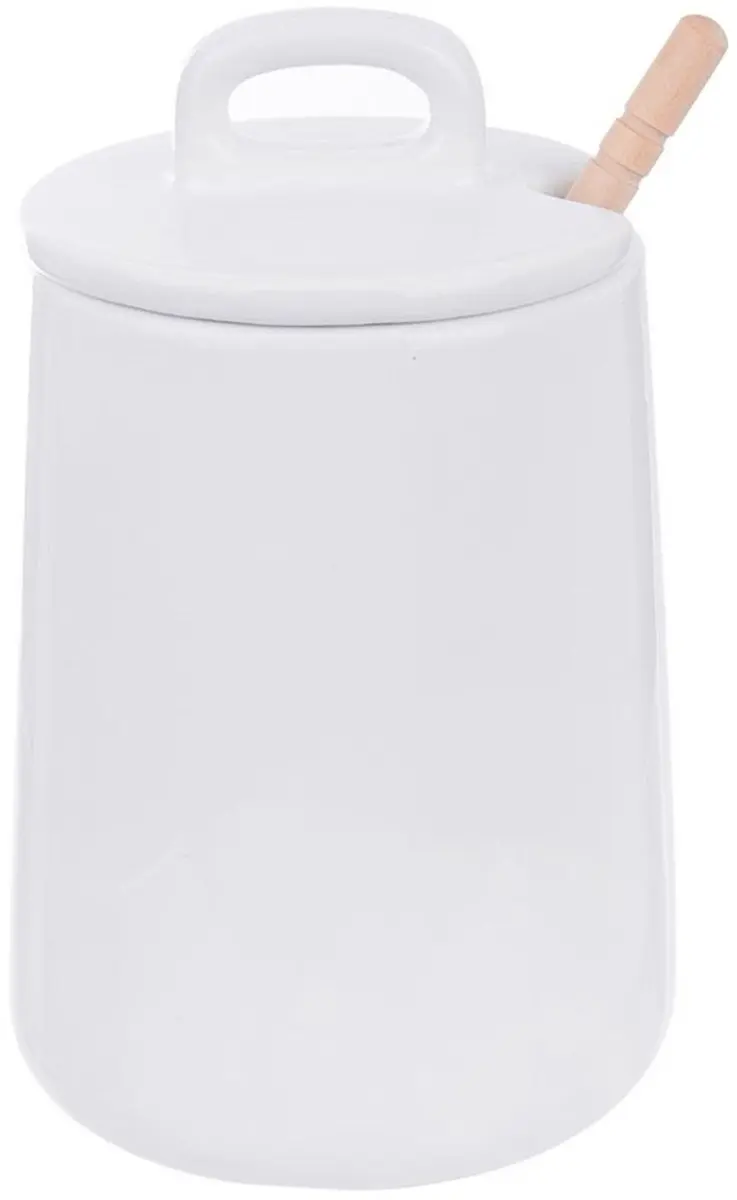 Orion Whiteline Porseleinen Honingpot 470ml - Met Lepel