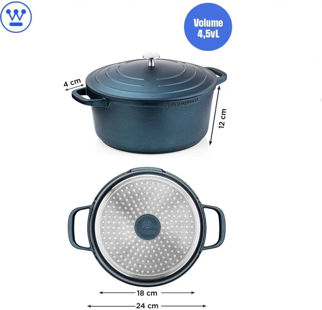 Westinghouse Performance Braadpan 4L - Ø24cm - Inductie - Blauw