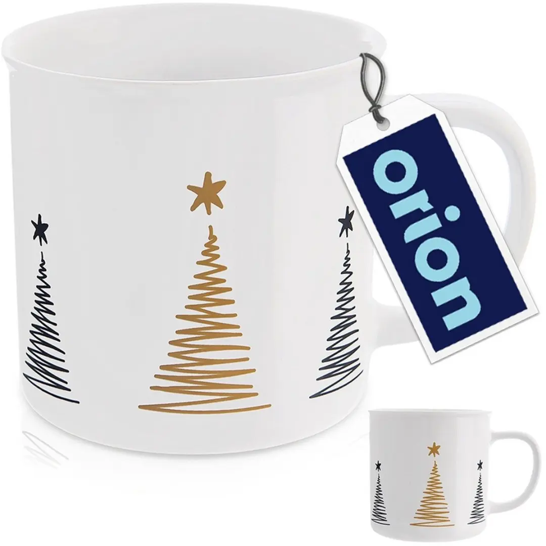 Orion Keramische Mok 500ml - Kerstboom Design - Wit