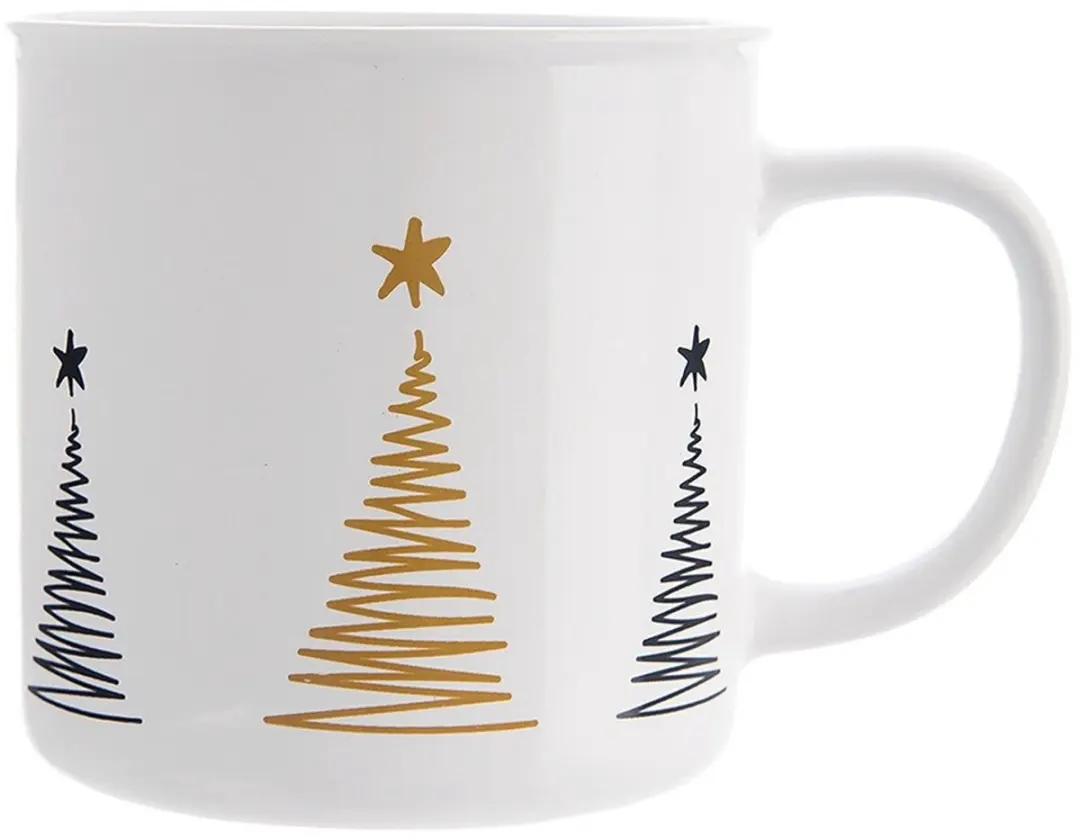 Orion Keramische Mok 500ml - Kerstboom Design - Wit