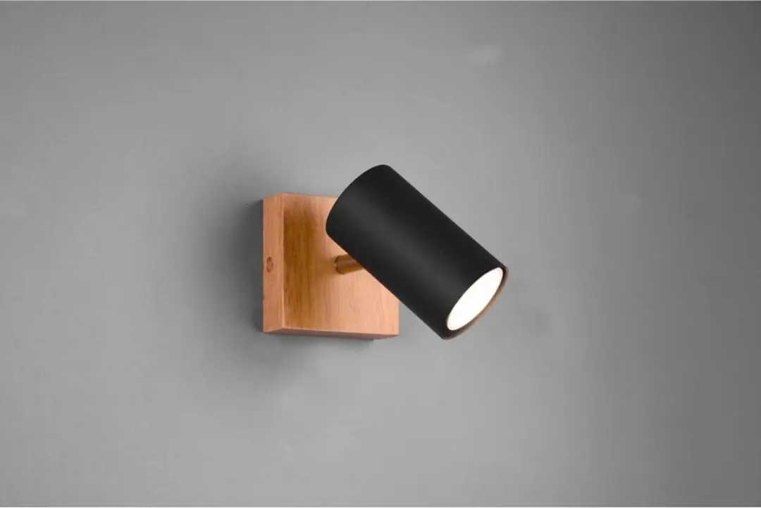TRIO Marley 1-Spot Mat Zwart - 2 Stuks