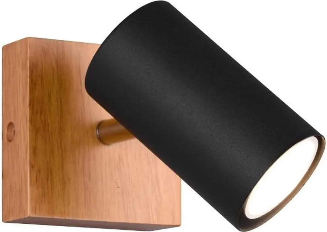 TRIO Marley 1-Spot Mat Zwart - 2 Stuks