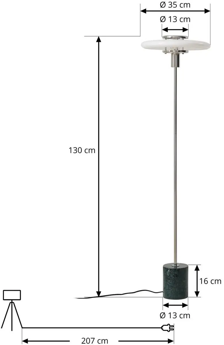 Lindby Vloerlamp Glas Marmer 130cm