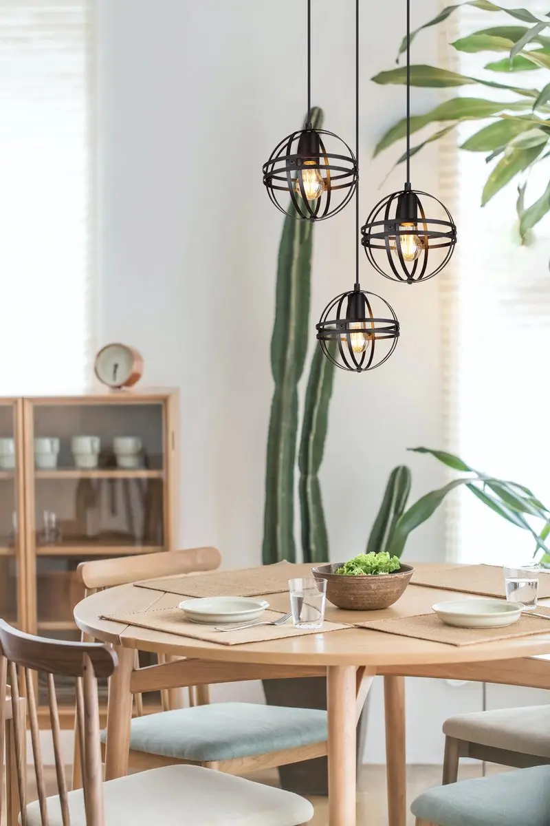 Globo Tamara Hanglamp - 3 Lichtpunten - Ø47cm - Zwart