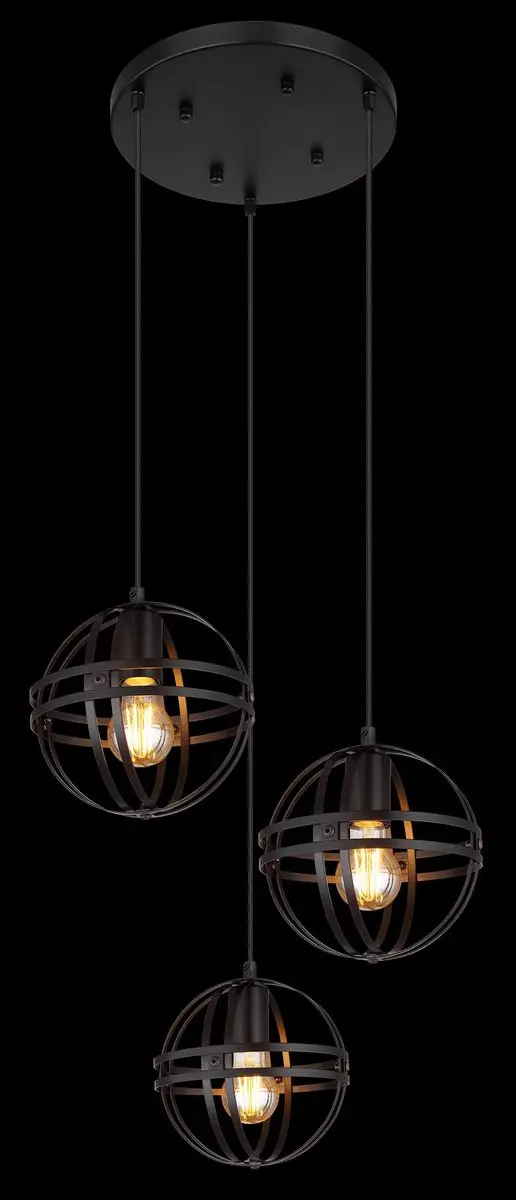 Globo Tamara Hanglamp - 3 Lichtpunten - Ø47cm - Zwart