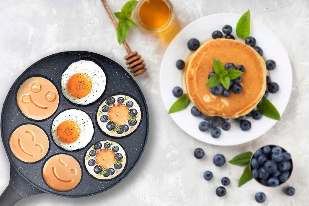 Orion Pannenkoekenpan met 7 Vormpjes 26,5 cm - Grijs