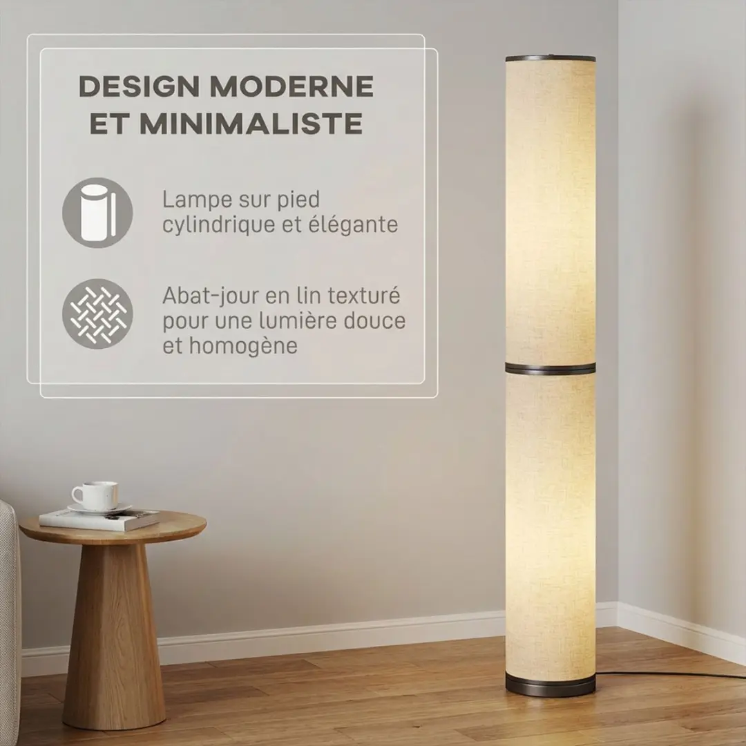 Homcom Vloerlamp Beige