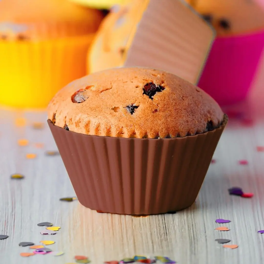 Orion Siliconen Muffinvorm 12 Stuks - Bruin