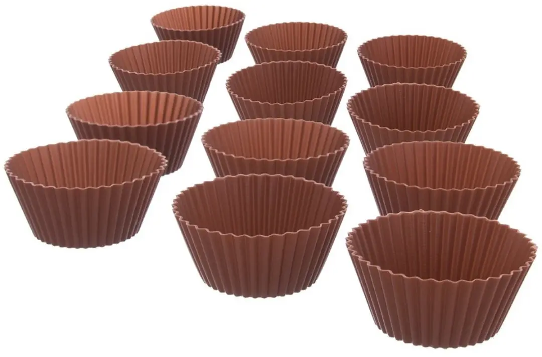 Orion Siliconen Muffinvorm 12 Stuks - Bruin