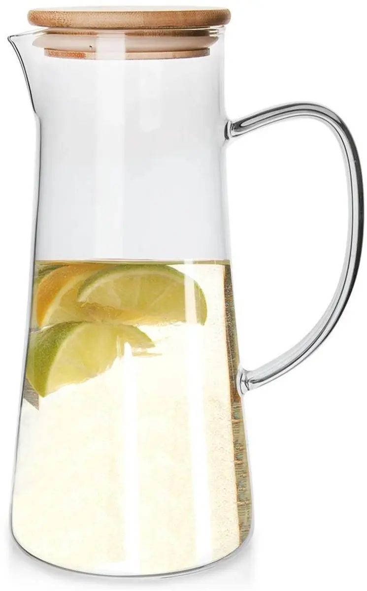 Orion Glazen Karaf 1,35L - Bamboe Deksel