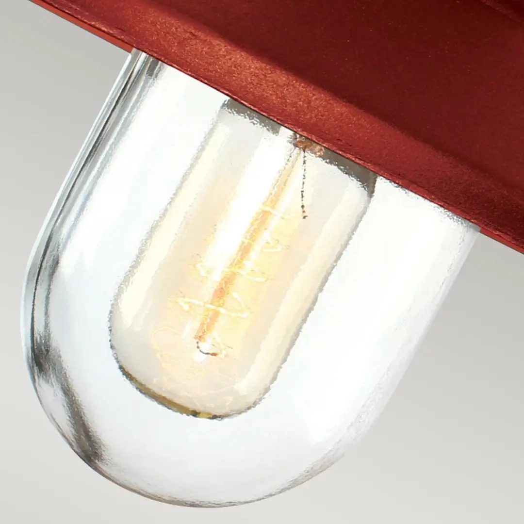 Elstead LED Wandlamp Klampenborg E27 60W - Dimbaar - IP44 - Oxide Red