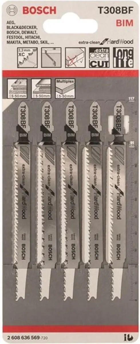 Bosch DECOUPEERZB T 308 BF 5 Decoupeerzaagbladen - 5 Stuks