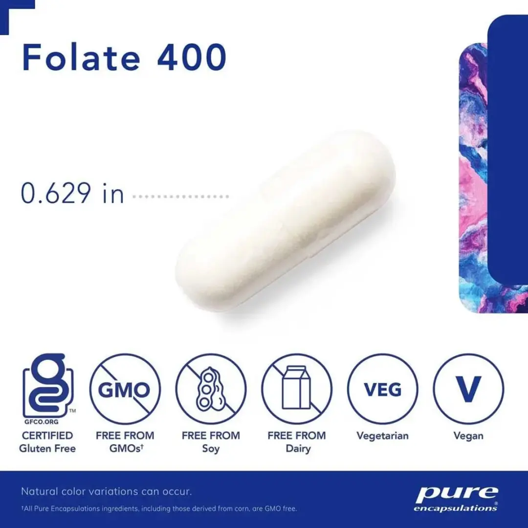 Pure Encapsulations Folate 400 Capsules - 90 Stuks