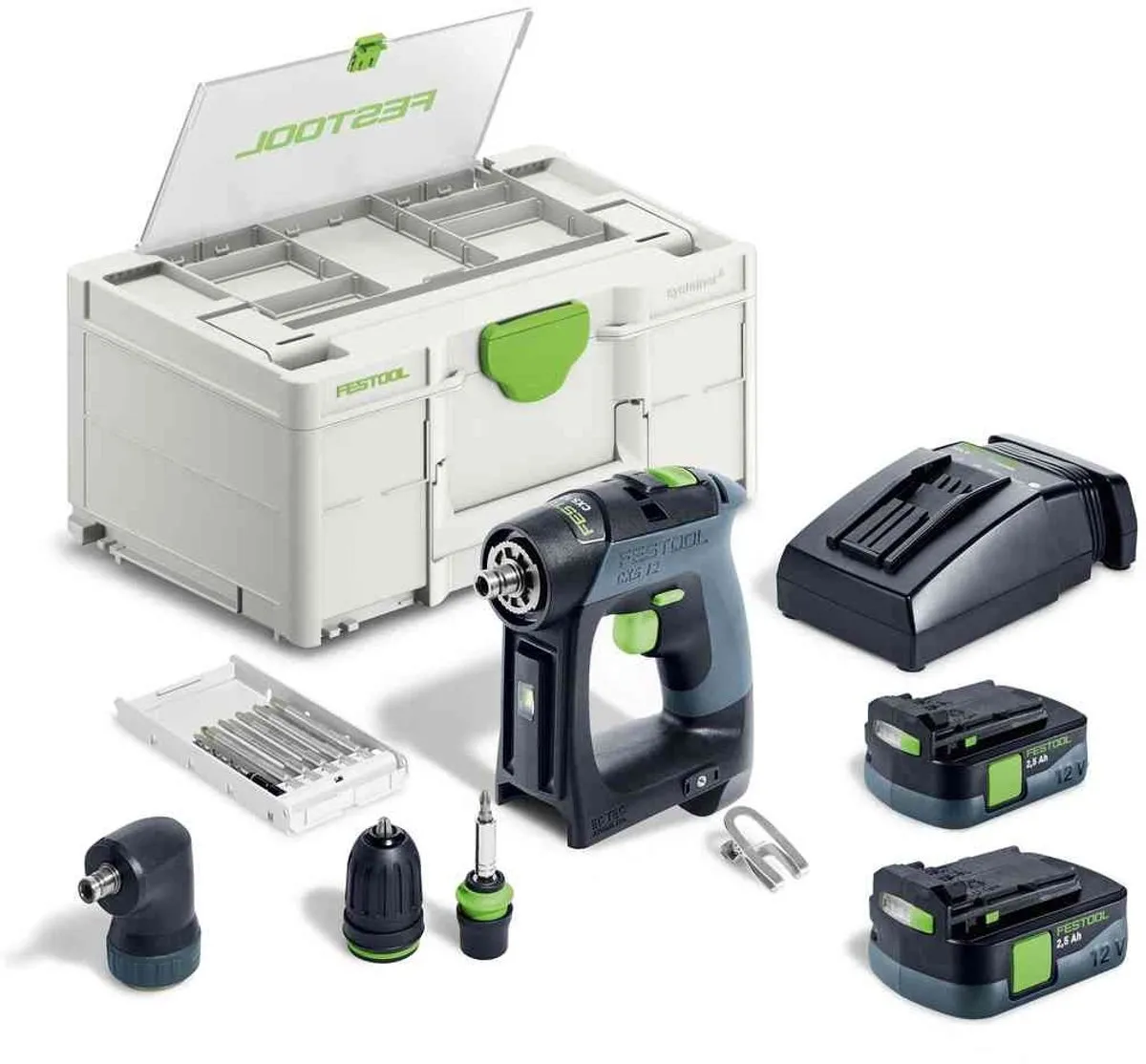 Festool CXS 12 2.5-Plus Accuschroefboormachine - 2x Accu BP 12 Li 2.5
