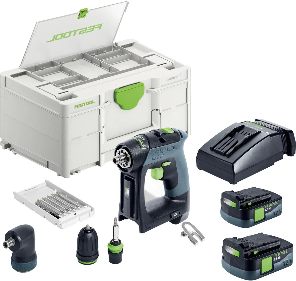 Festool CXS 12 2.5-Plus Accuschroefboormachine - 2x Accu BP 12 Li 2.5