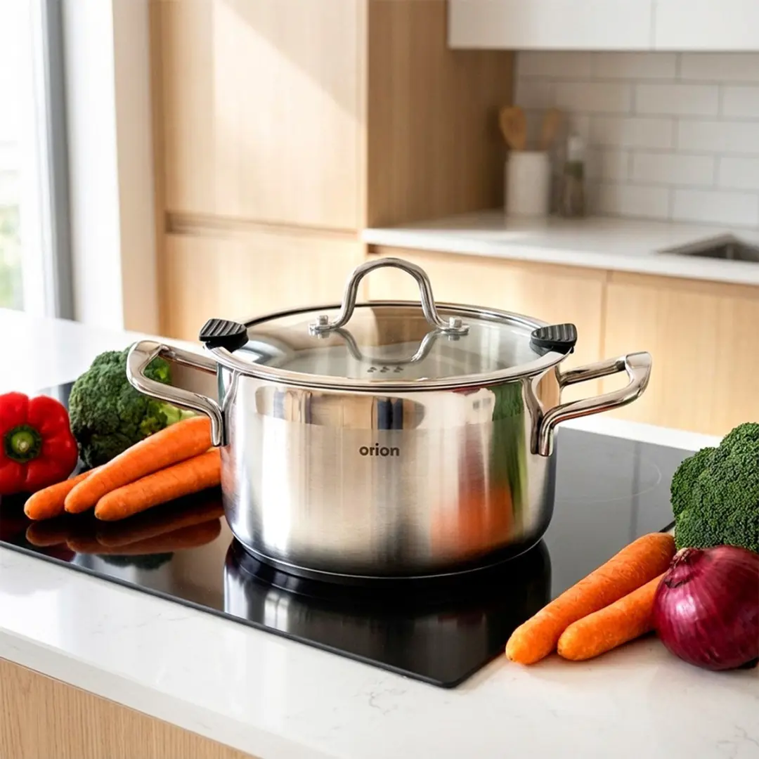 Orion Kookpan 22cm 4,3L - Edelstalen soeppan - Zilver