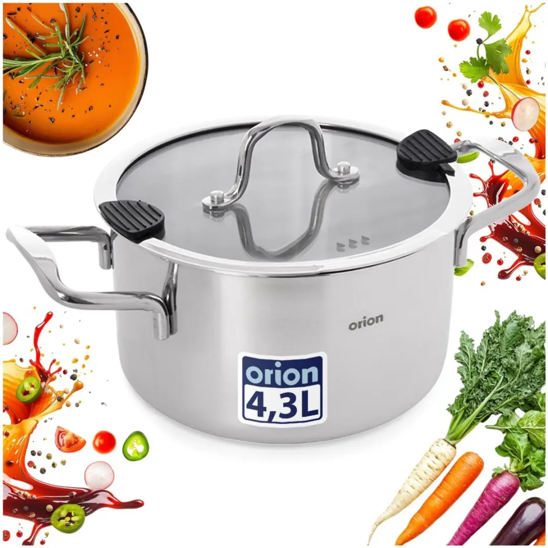 Orion Kookpan 22cm 4,3L - Edelstalen soeppan - Zilver - afbeelding 6 van 6
