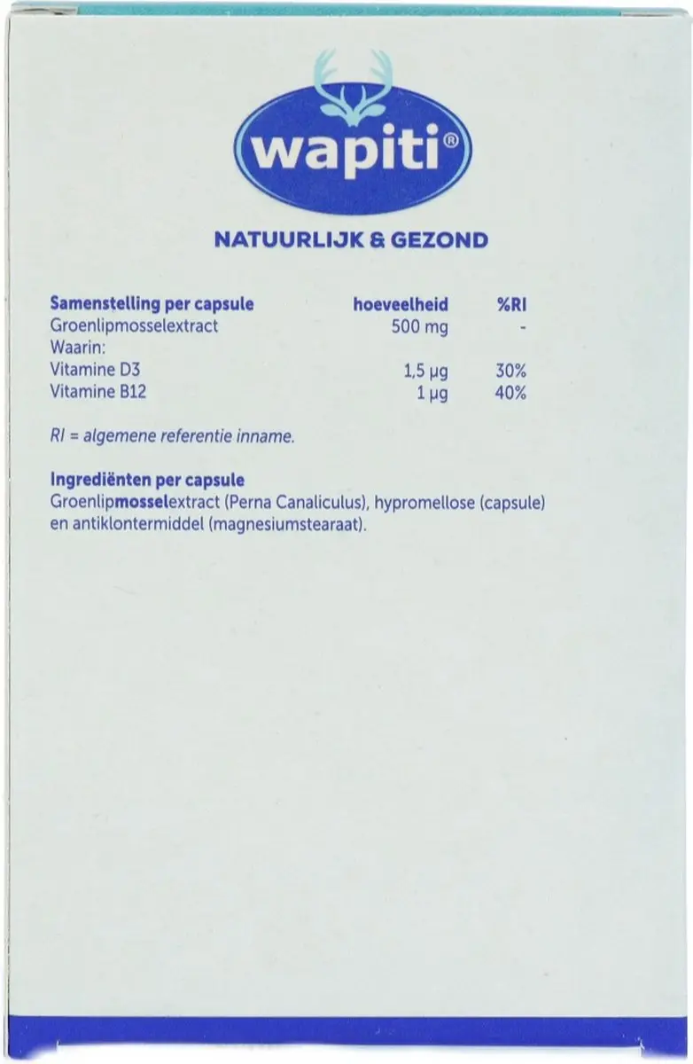 Wapiti Mossel Extract Voedingssupplement 60 Capsules