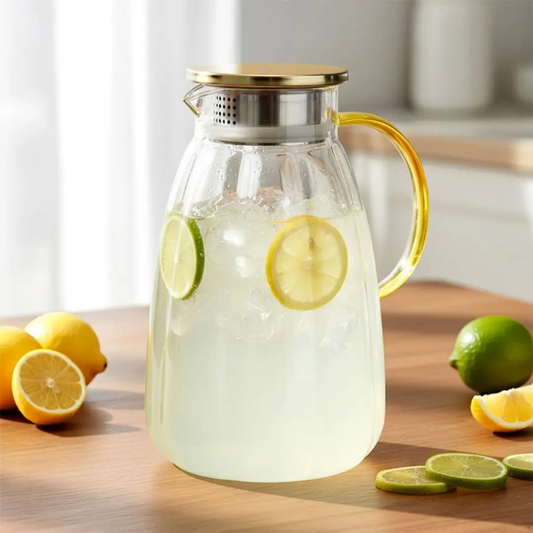 Glazen kan met deksel 2,2 l