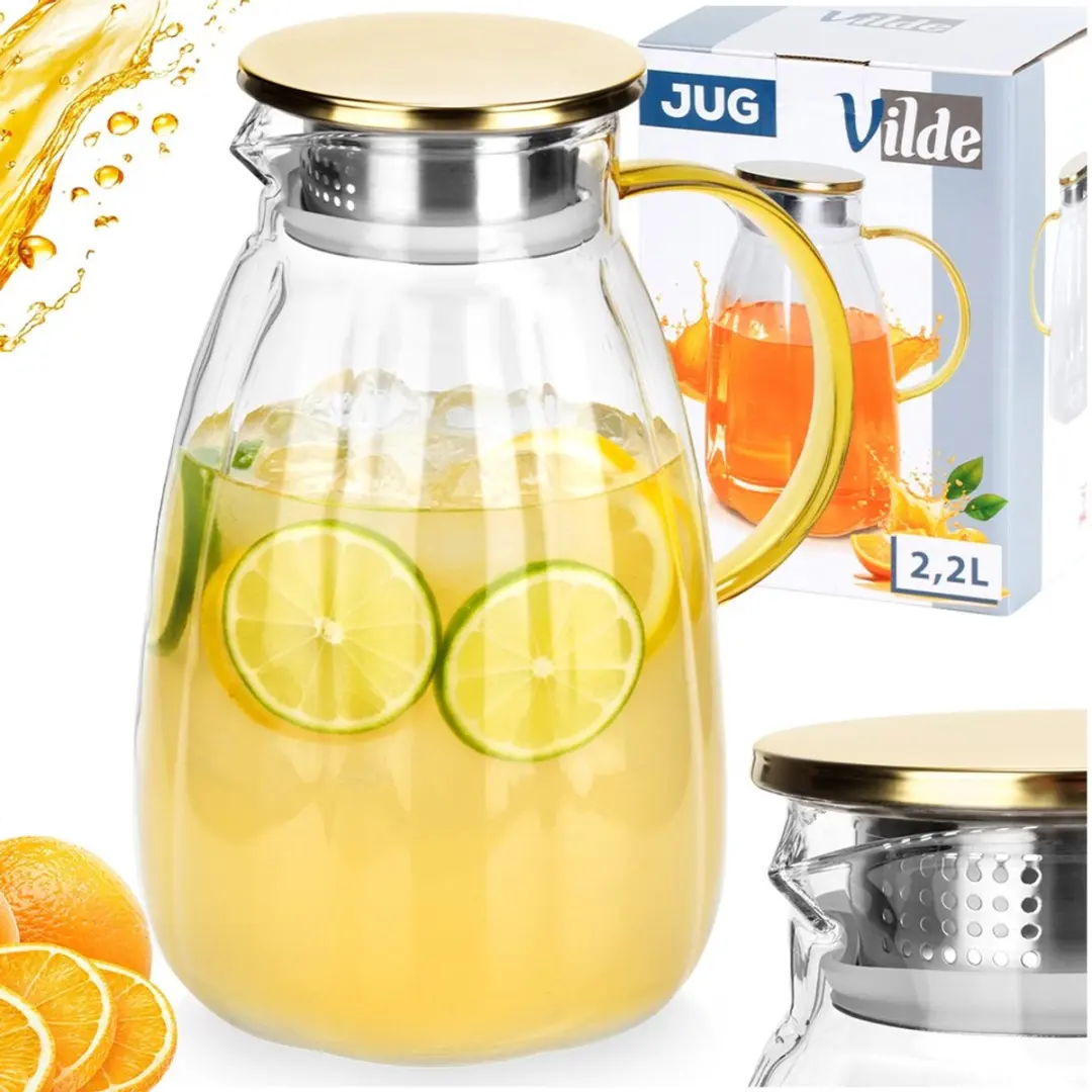 Glazen kan met deksel 2,2 l