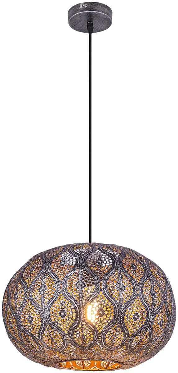 Globo Solera Hanglamp - Ø30cm - Zilver - LED E27