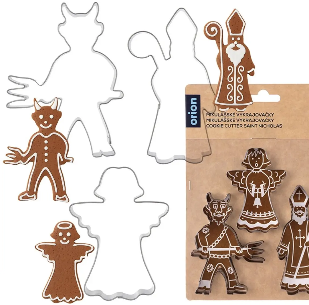 Orion Kerstman & Engel Koekjessnijders - 3 Stuks - Zilver