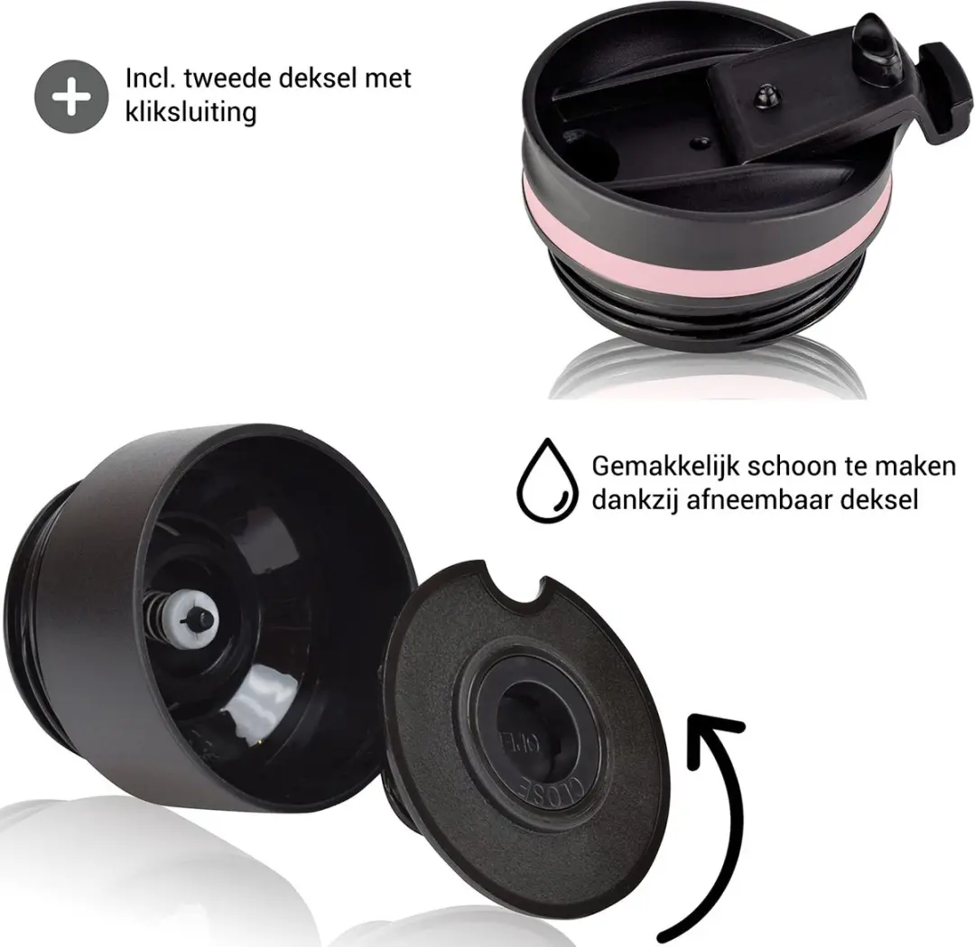 Milu Thermosbeker Roze 210ml - Dubbelwandig Isolerend