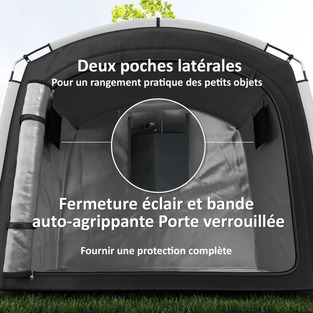 Outsunny Fietsenstallingtent Oxford 220x150x195cm - Zwart