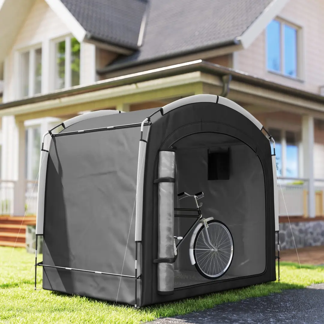 Outsunny Fietsenstallingtent Oxford 220x150x195cm - Zwart