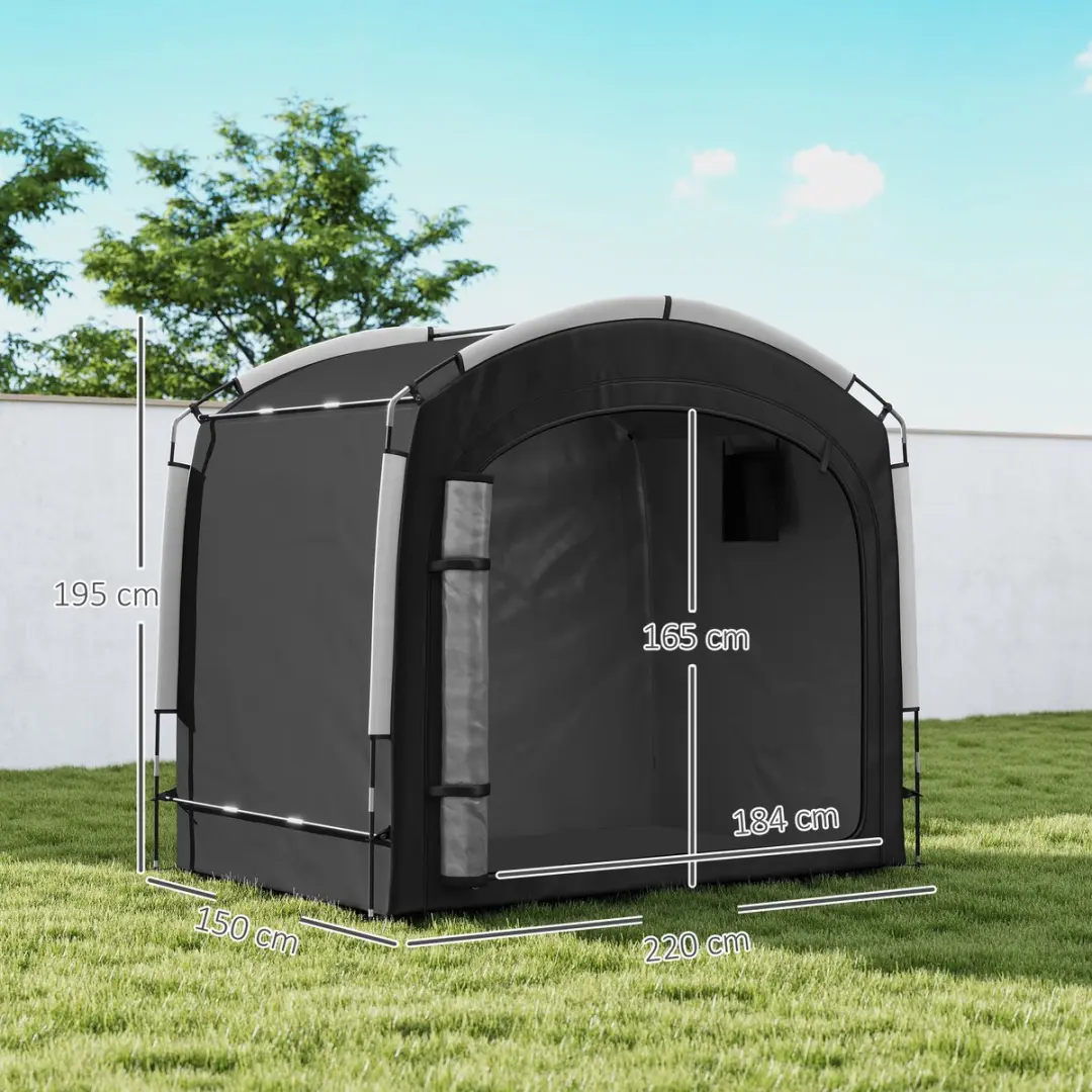 Outsunny Fietsenstallingtent Oxford 220x150x195cm - Zwart