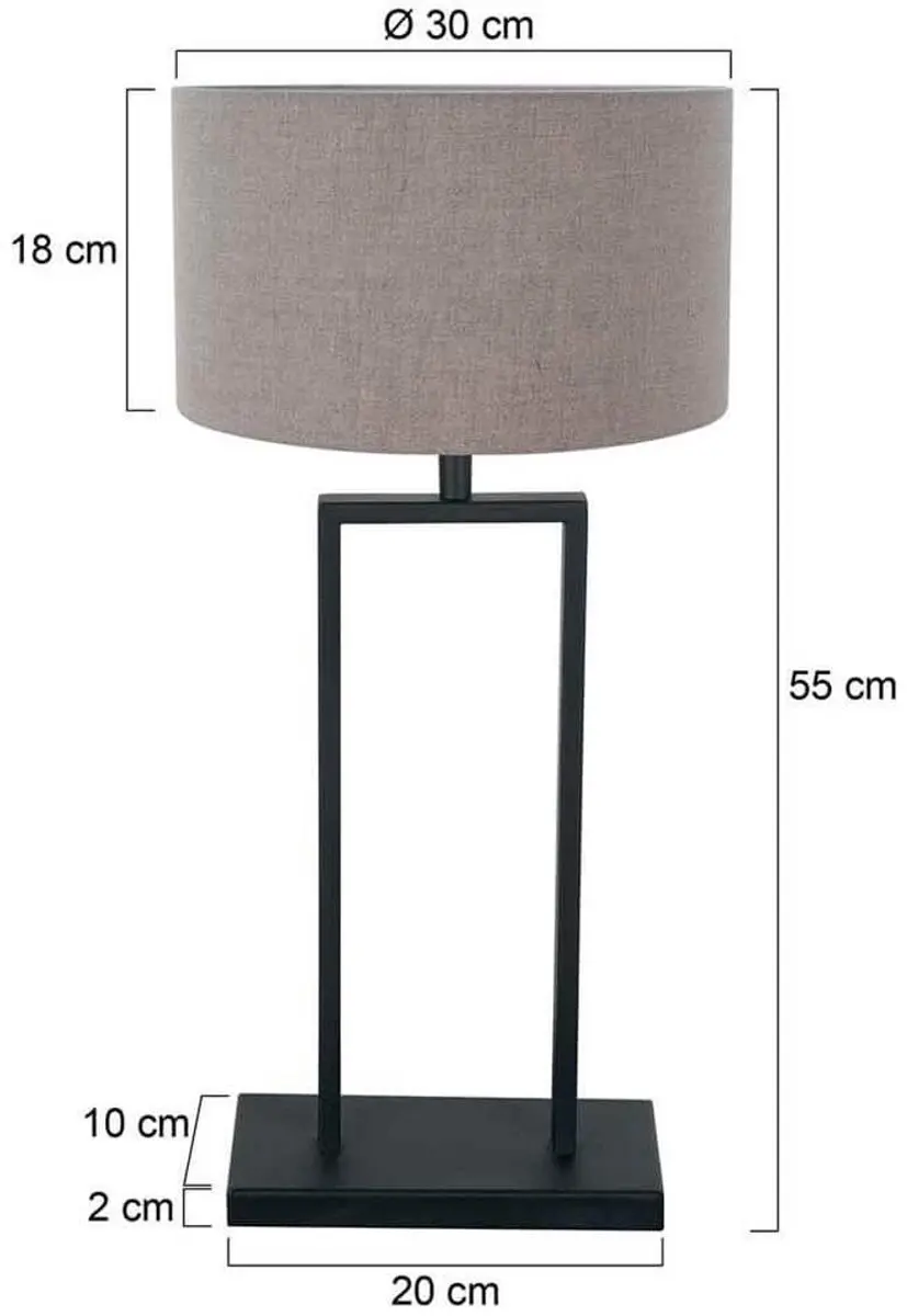 Steinhauer Stang 3861ZW Tafellamp - Grijs - 30cm - afbeelding 6 van 6