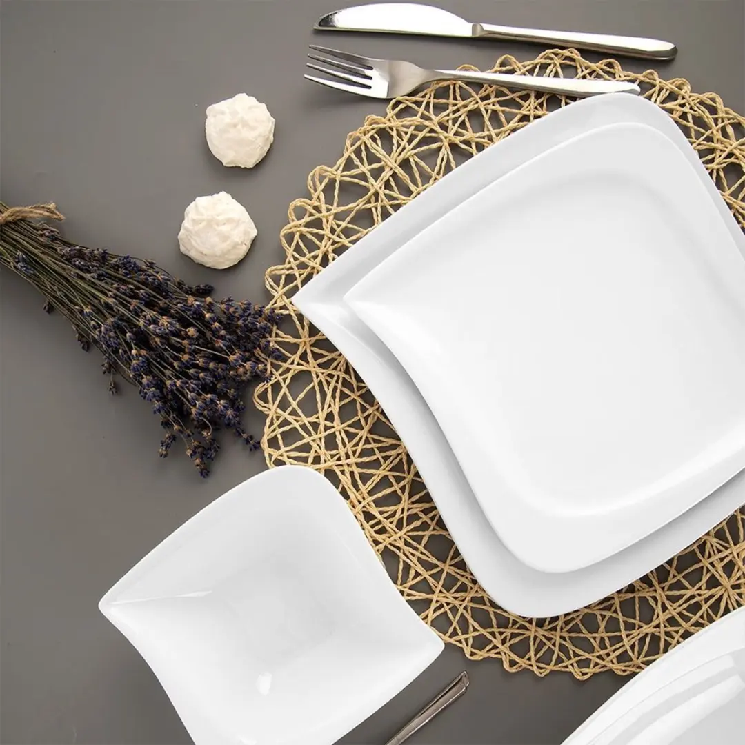 Orion Mona Serie Porseleinen Dinerbord 25x25cm - Wit