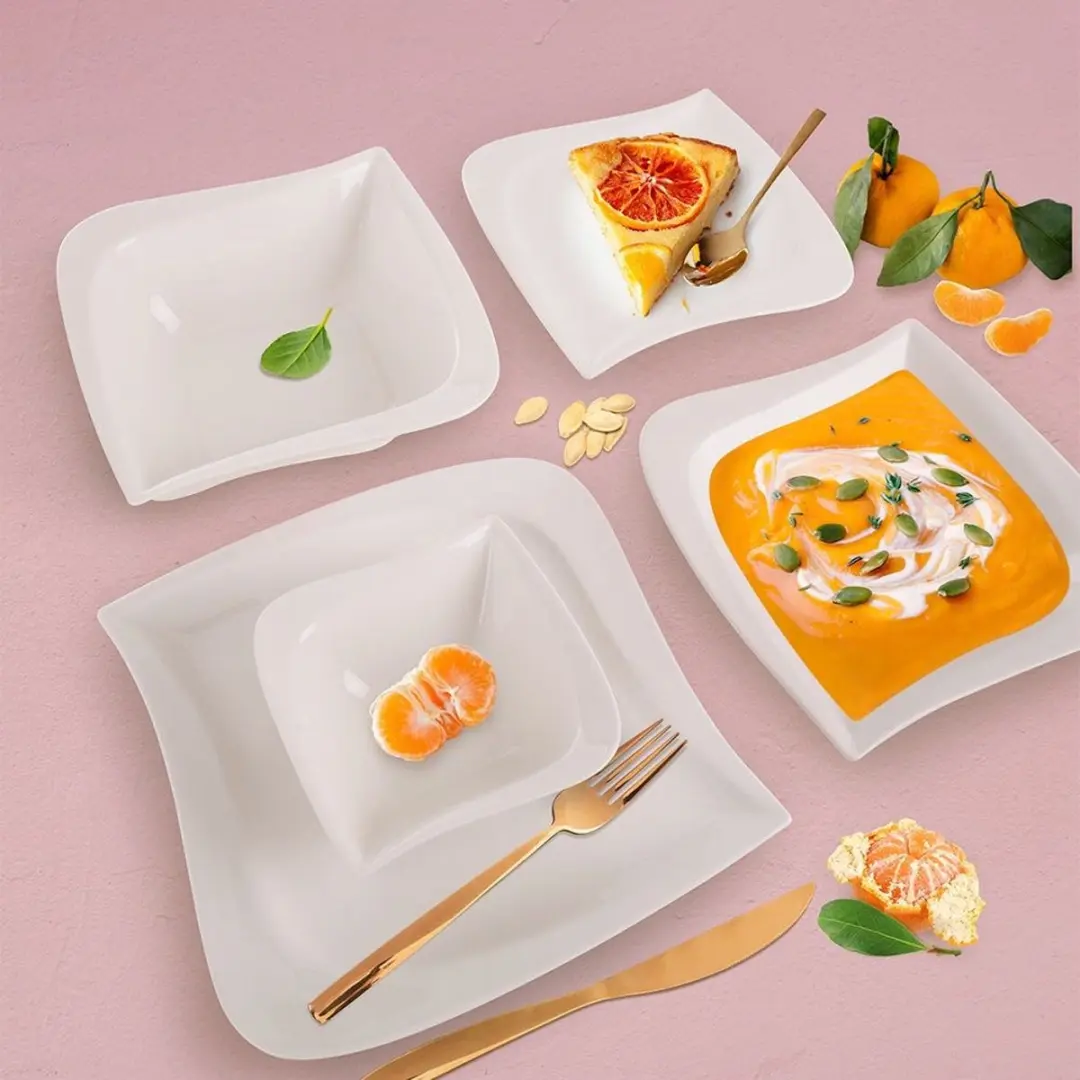 Orion Mona Serie Porseleinen Dinerbord 25x25cm - Wit