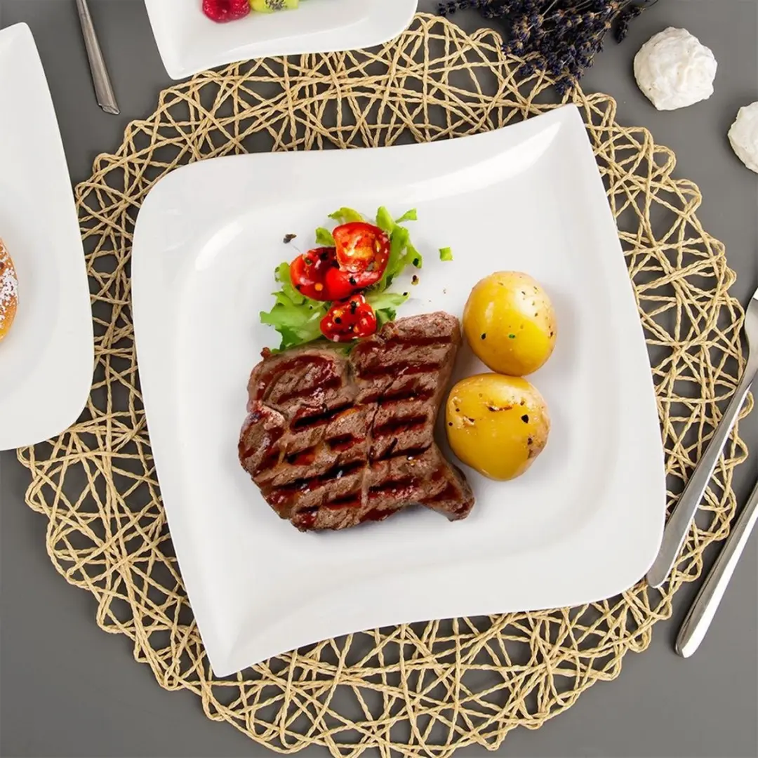 Orion Mona Serie Porseleinen Dinerbord 25x25cm - Wit