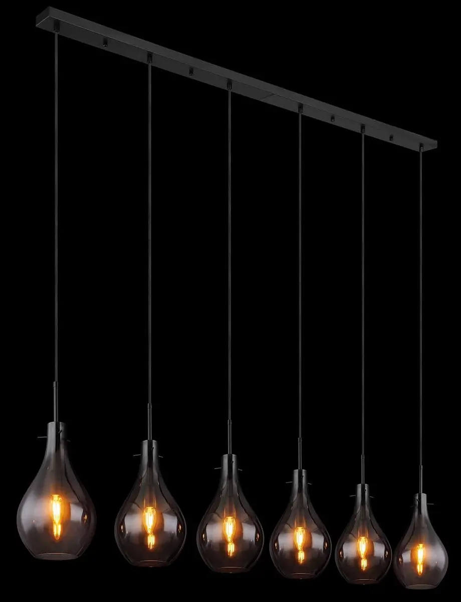 Globo Oskus Hanglamp 6xE14 - Zwart - Ø18cm