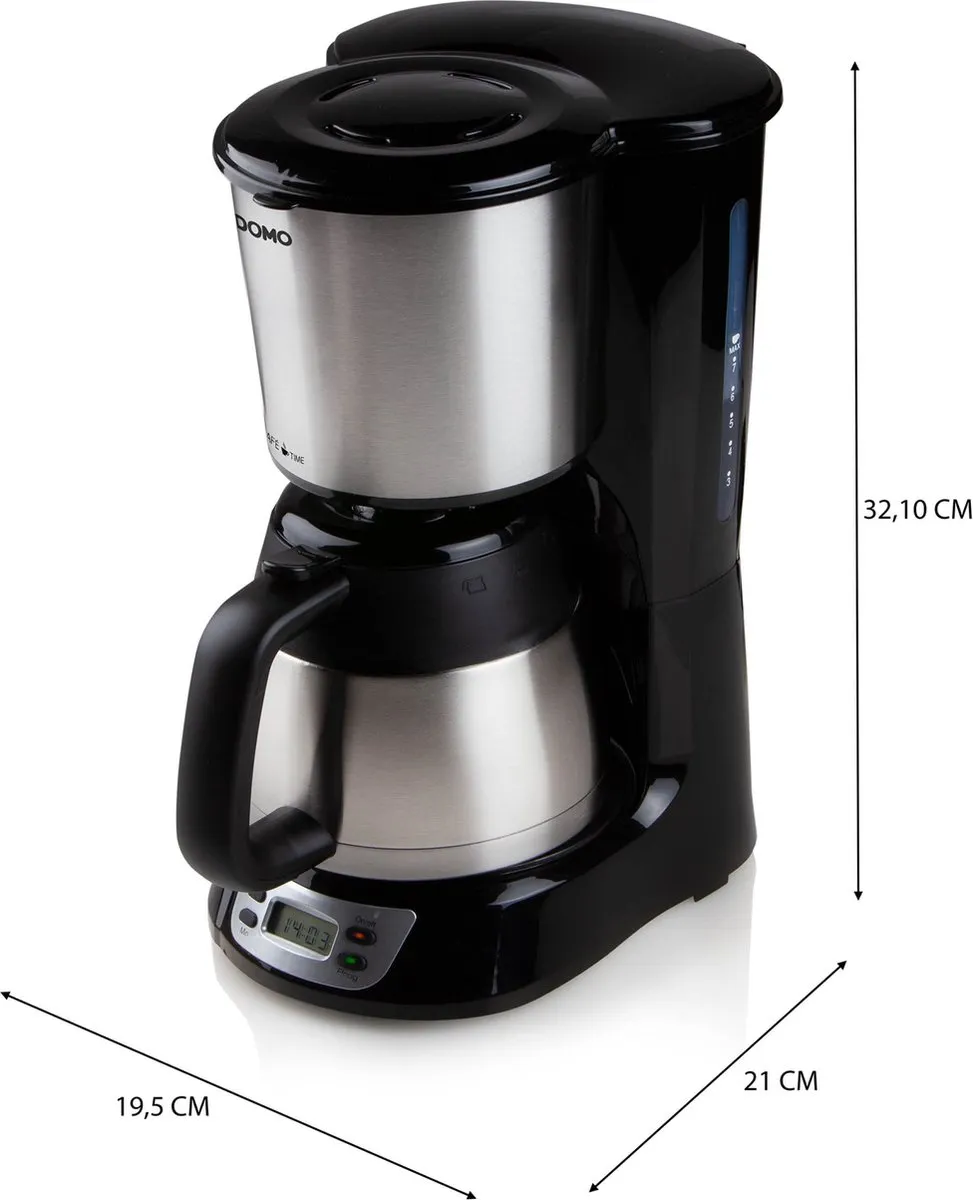 Domo DO709K Koffiezetapparaat 1L - Timer - RVS