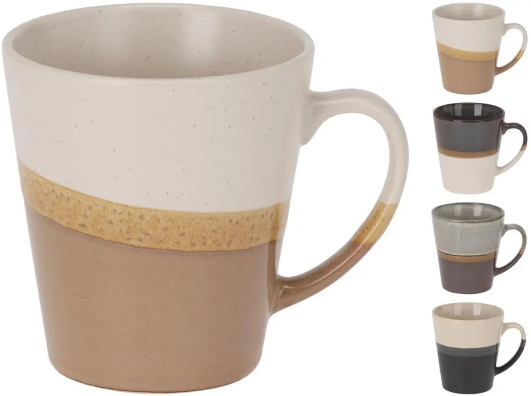 Bellatio Design Rustic Mokken - 12 Stuks - 300ml - Keramiek