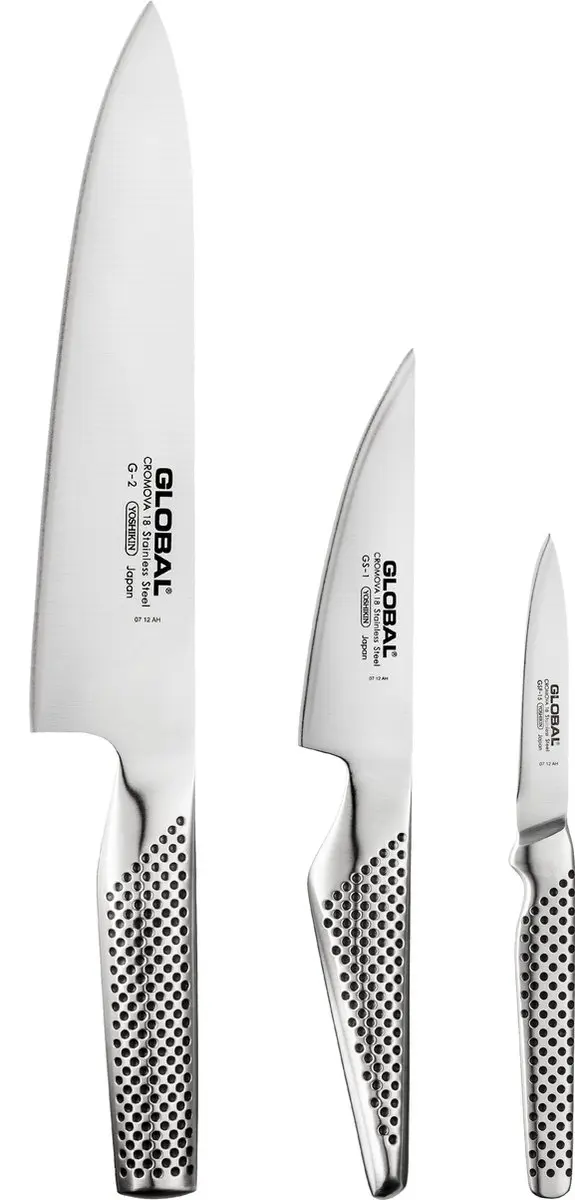Global G-2115 3-delige messenset - RVS