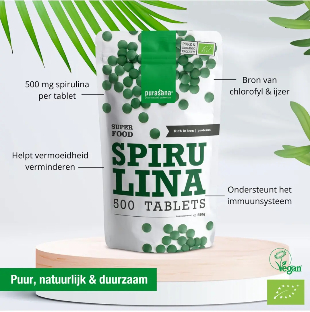 Purasana Vegan Spirulina 500 Tabletten - BIO