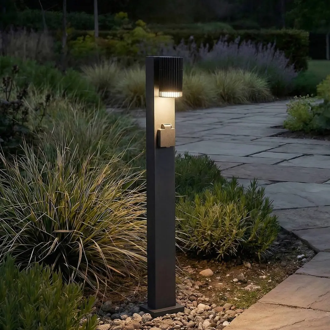 Lindby Tuinpadverlichting GU10 - 10W - 80cm - Zwart/Wit