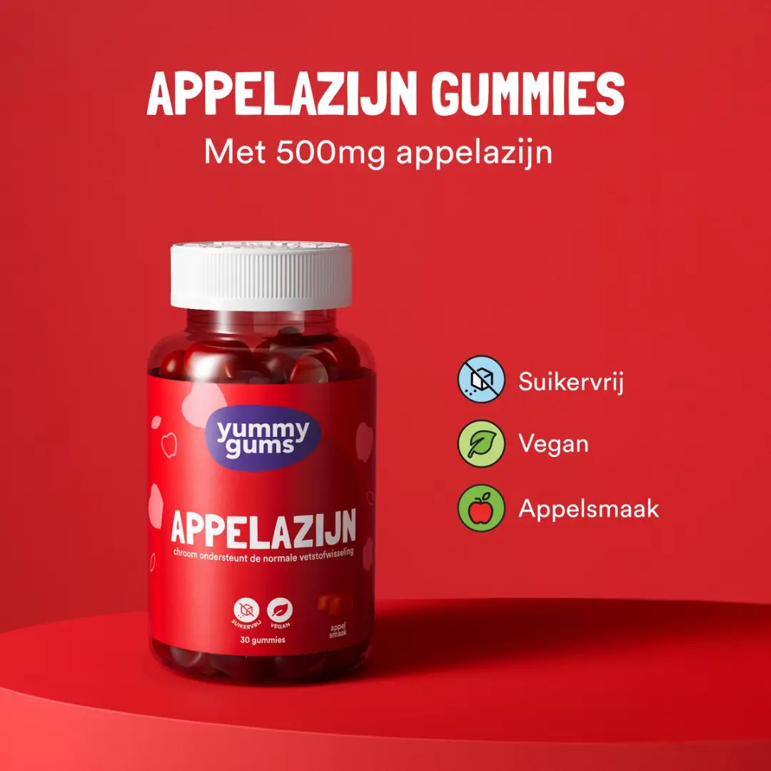 Yummygums Appelazijn Gummies - 30 Stuks
