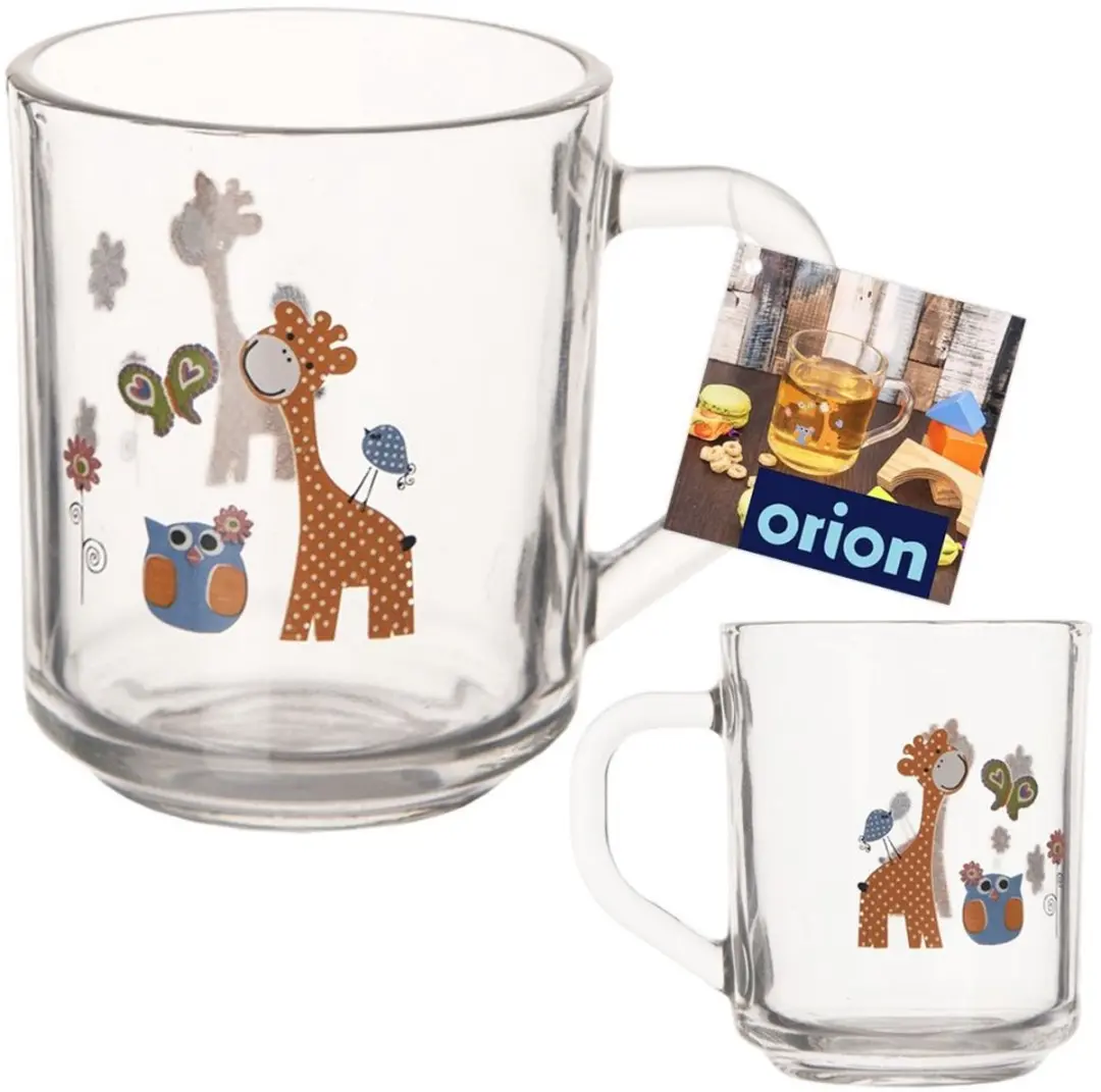 Orion Glazen Kinderbeker Giraffe 230ml - Vaatwas- en magnetronbestendig