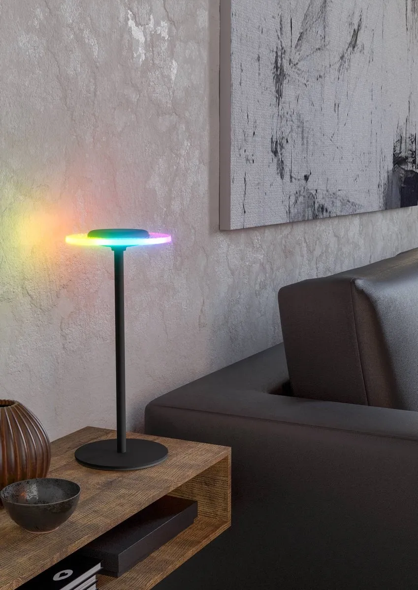Eglo Trepella Oplaadbare Tafellamp - Zwart - Warm wit & RGB