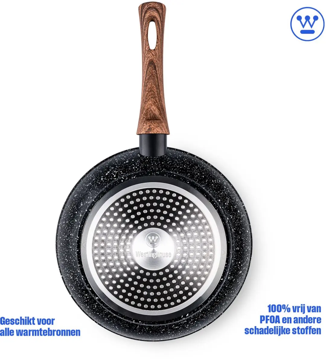 Westinghouse Inductiekoekenpan Ø24cm - Zwart Marmer