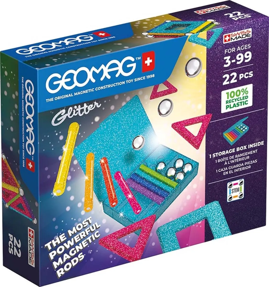 Geomag Glitter Magnetische Bouwset 22-delig