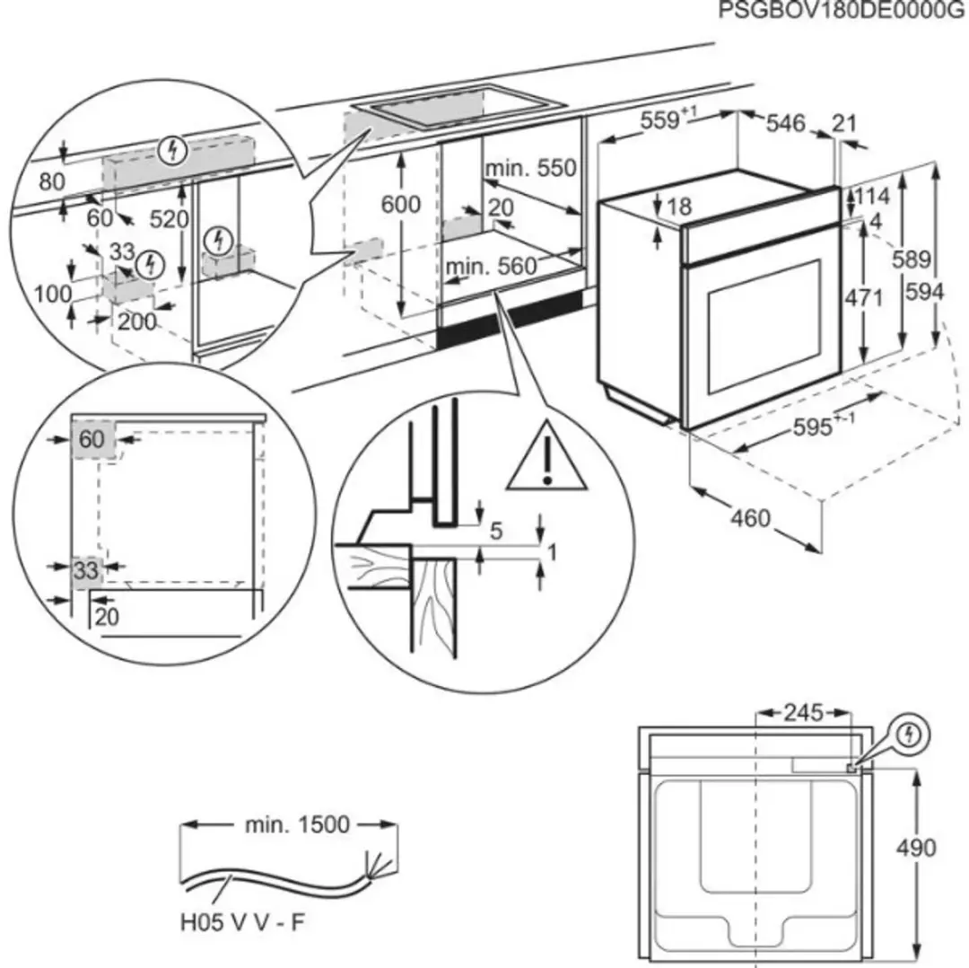 AEG TT9PB831AB Inbouw Combi Stoomoven 71L - Zwart