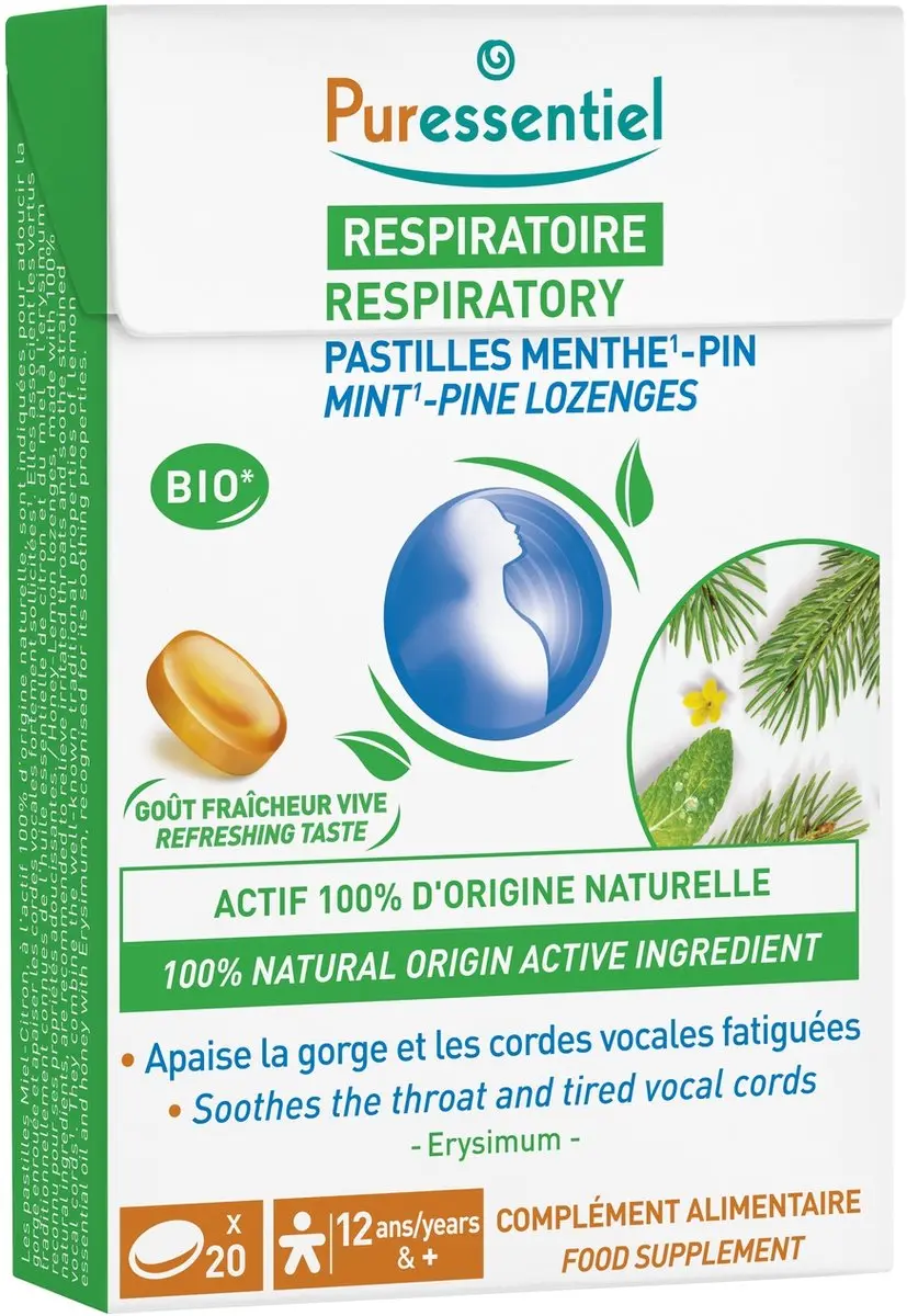 Puressentiel Ademhaling Munt Keelpastilles 20x 4ml