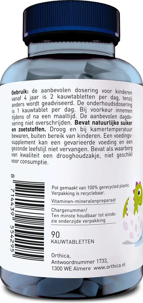 Orthica Dino Minerals Kauwtabletten 90 Stuks